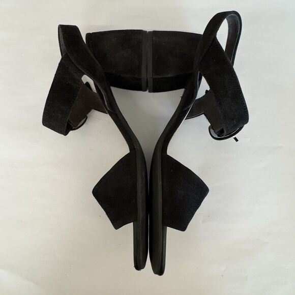 Gabor Black Nubuck Leather Low Heel Block Sandals Women UK 6.5 US 9 Wide Strap - Picture 3 of 15